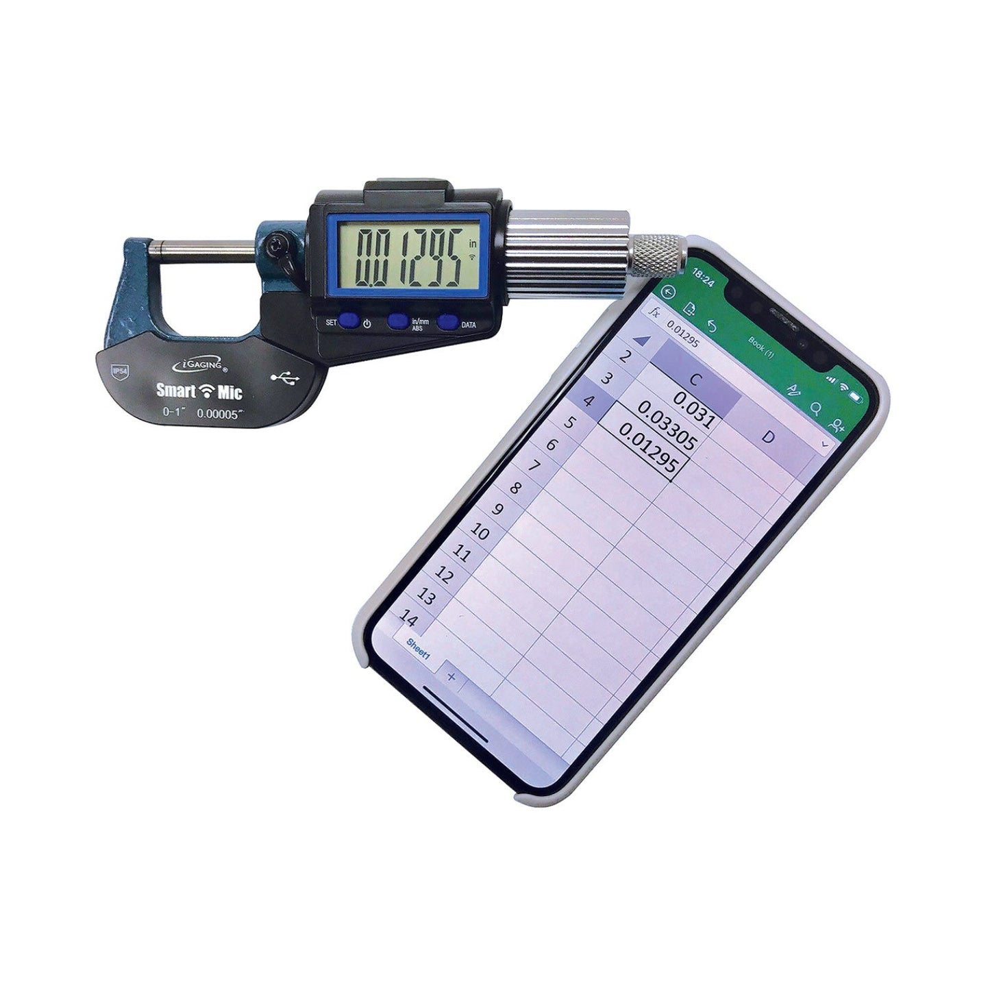 iP54 SmartMicElectronic Digital Micrometers with Built-in Smart Wireless Data Output