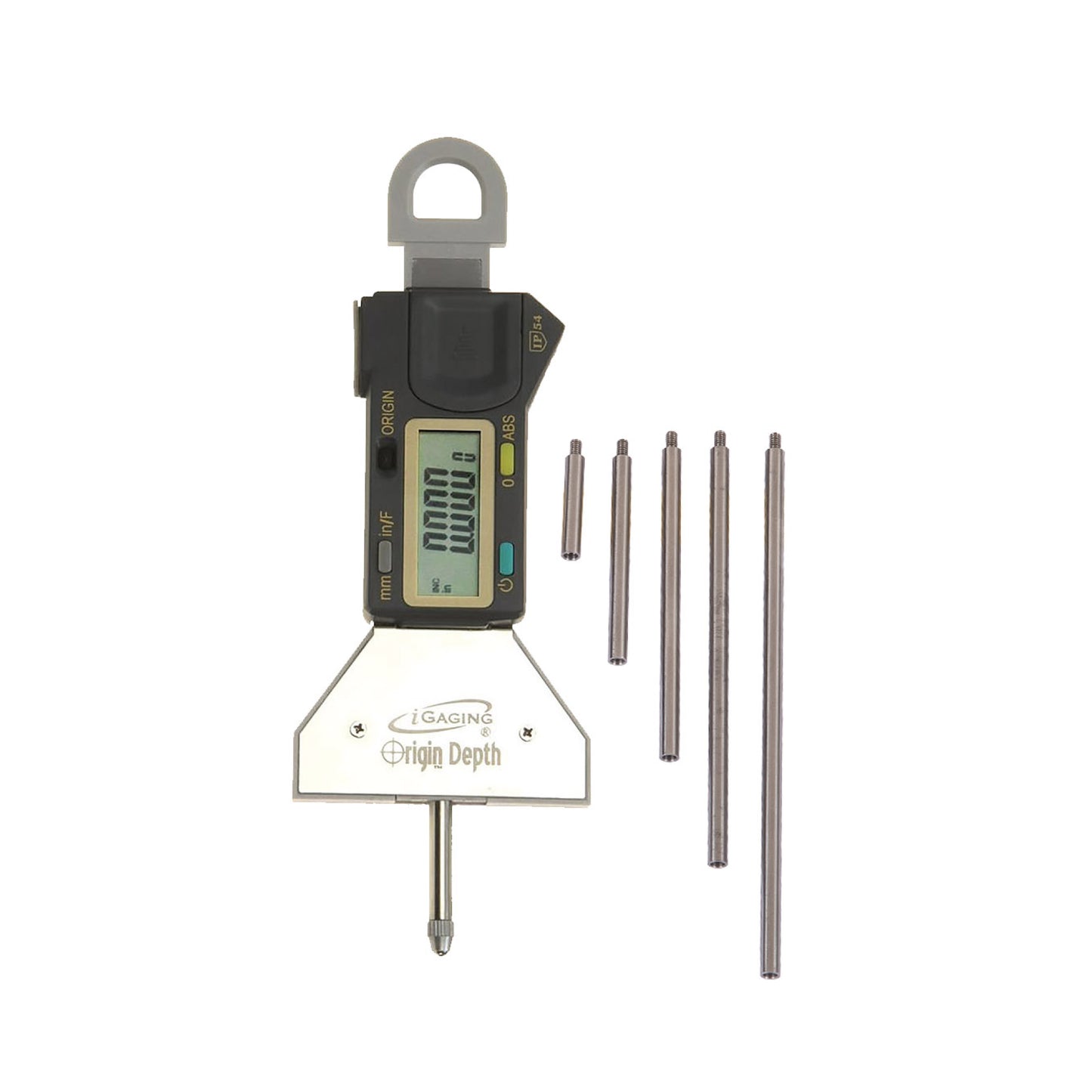 iP54 DigiDepth & Absolute Origin Depth Gauges Measuring Range up to 16" with Interchangeable Rods