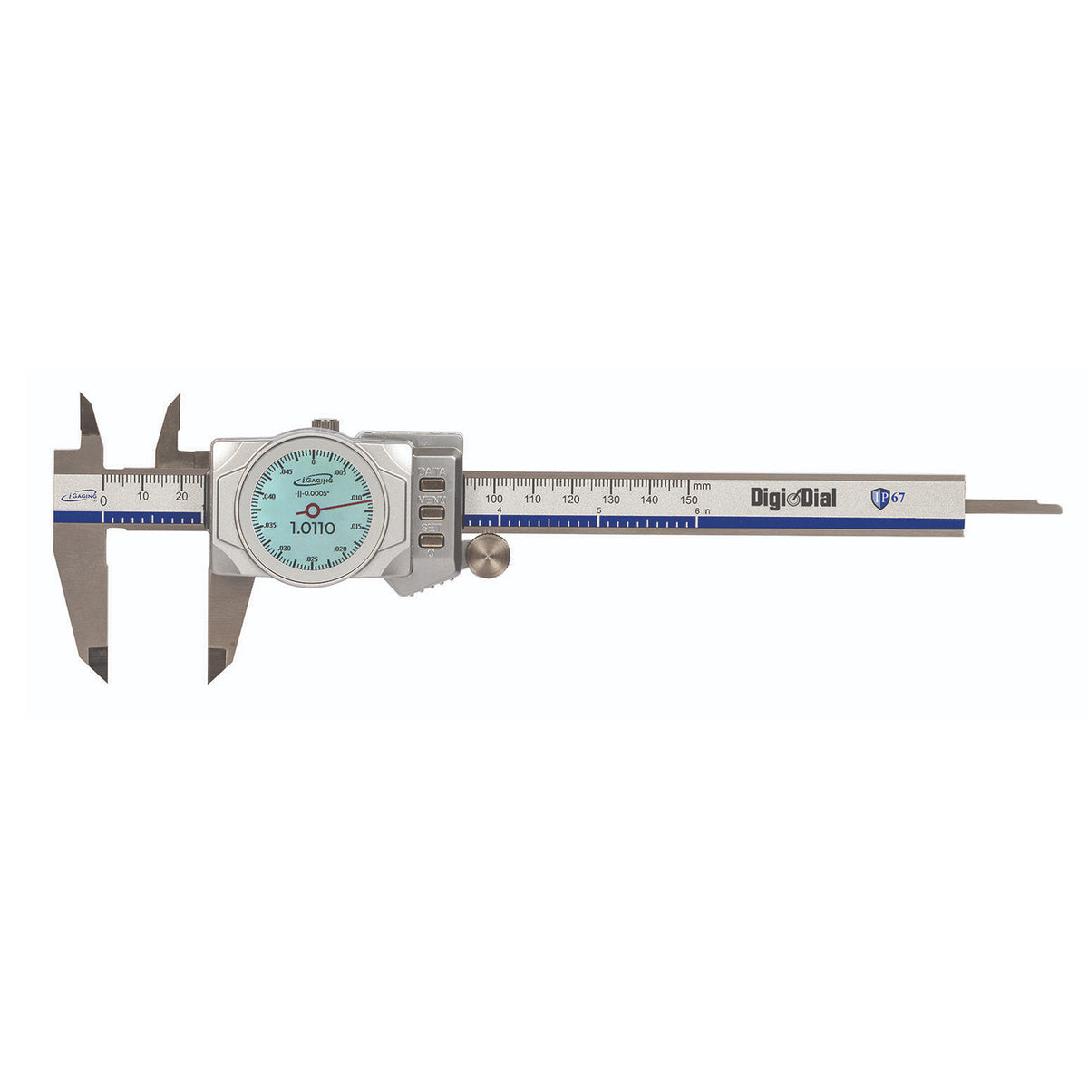 Digital vernier caliper on a white background