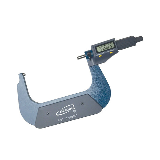 Digital micrometer with a white background