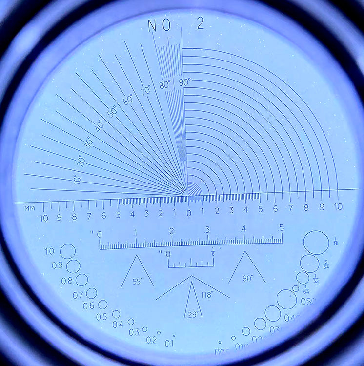 Rechargeable LED 10X Optical Loupe with 9 Reticles