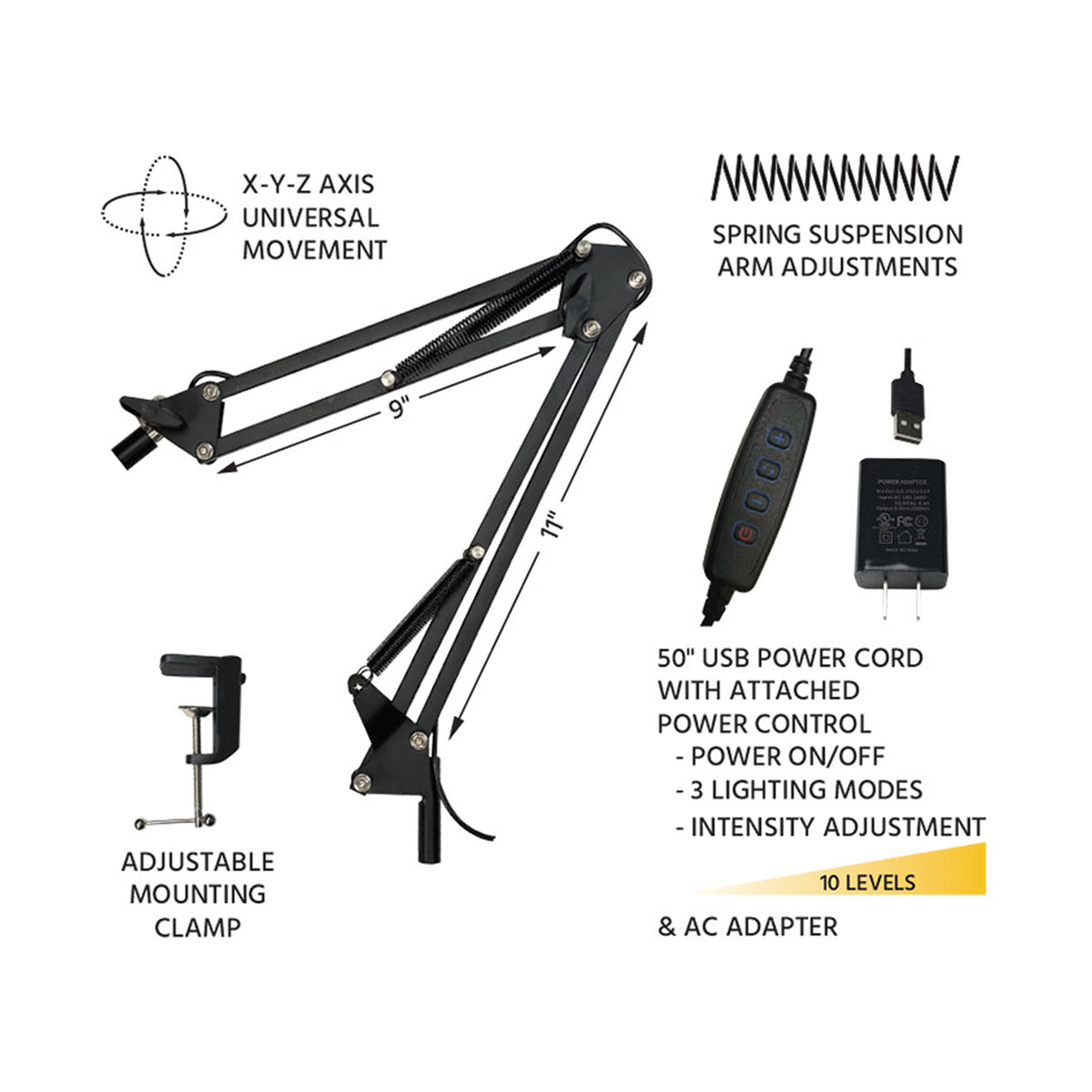 EZ-View LED & Magnifier Desk Lamp